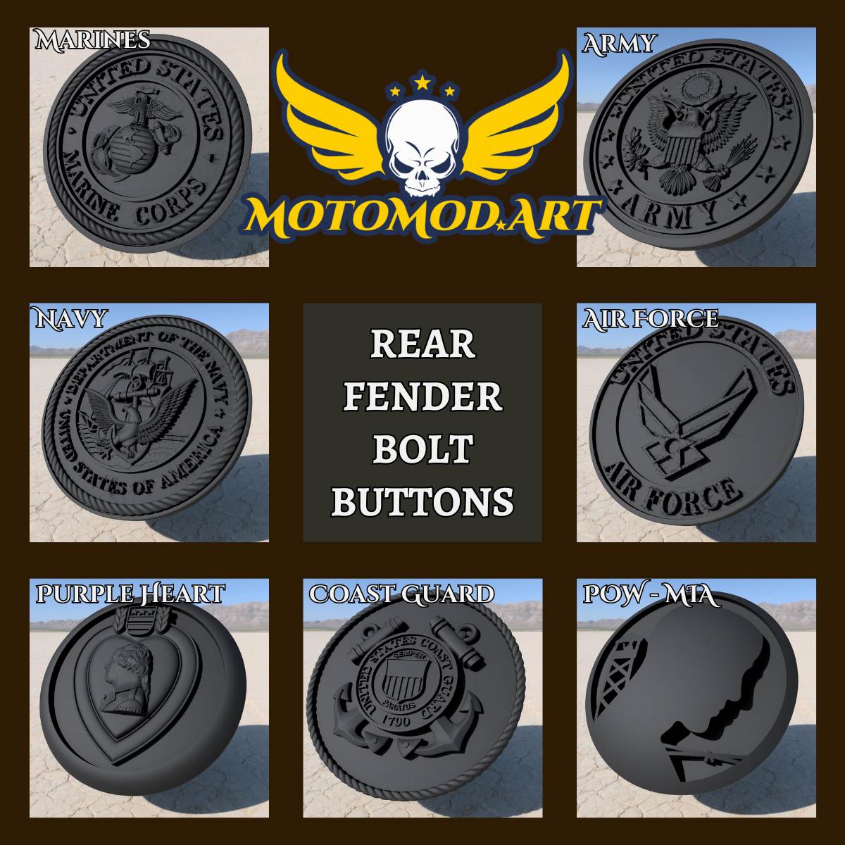 2015 - 2024 Indian Scout - Rear Fender Bolt Buttons (Set of 4)